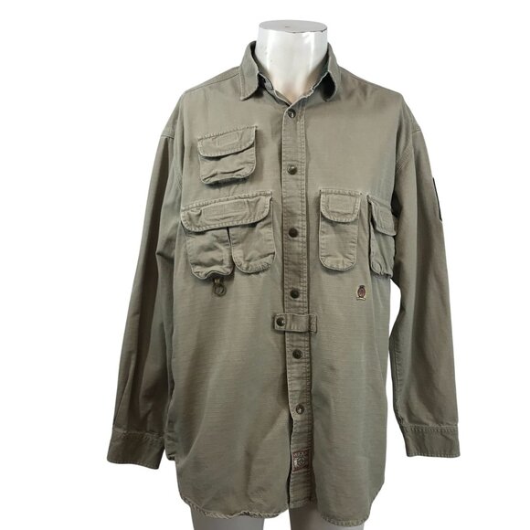 Tommy Hilfiger Other - VINTAGE TOMMY HILFIGER - MEN'S MEDIUM - KHAKI LONG SLEEVE TACTICAL SAFARI SHIRT